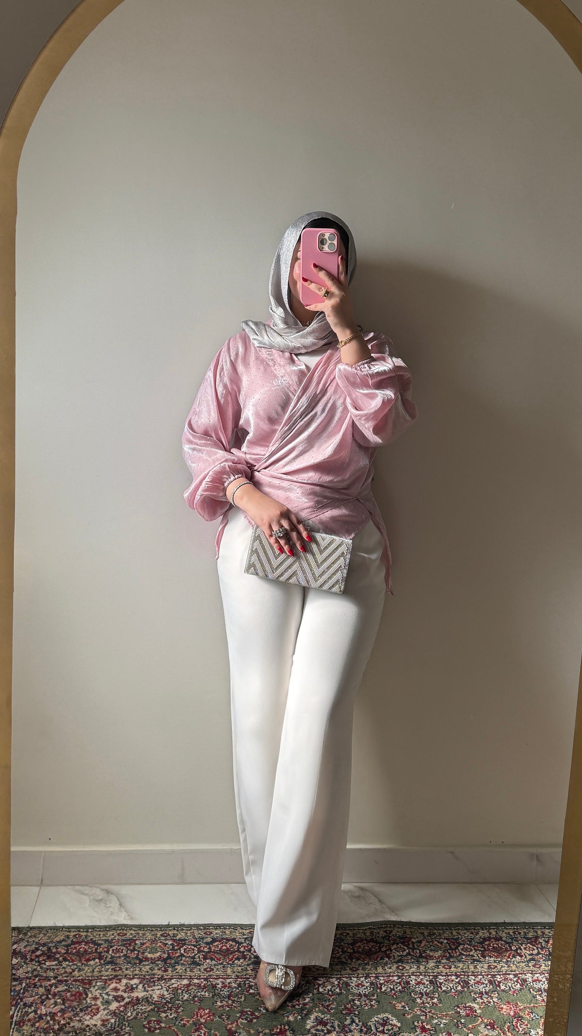 Blush Pink Satin Blouse