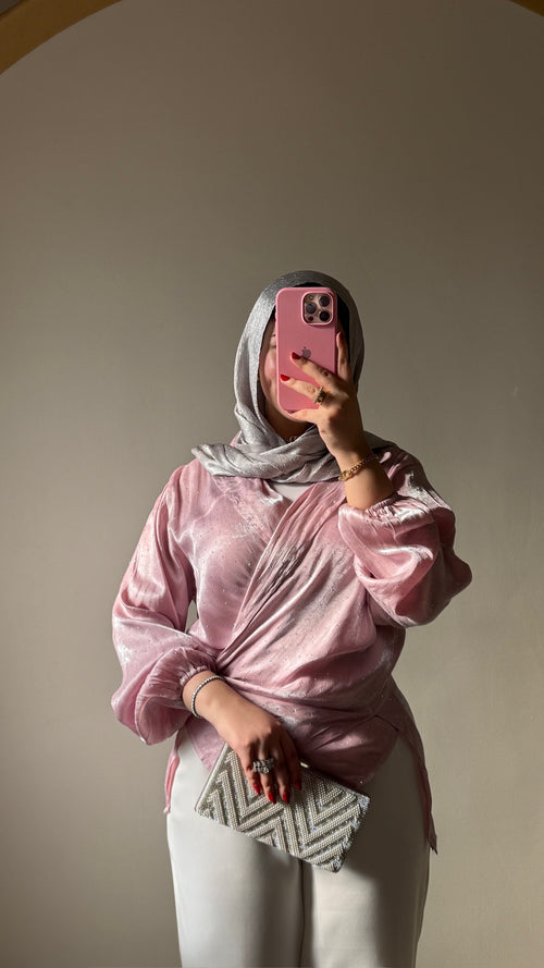 Blush Pink Satin Blouse